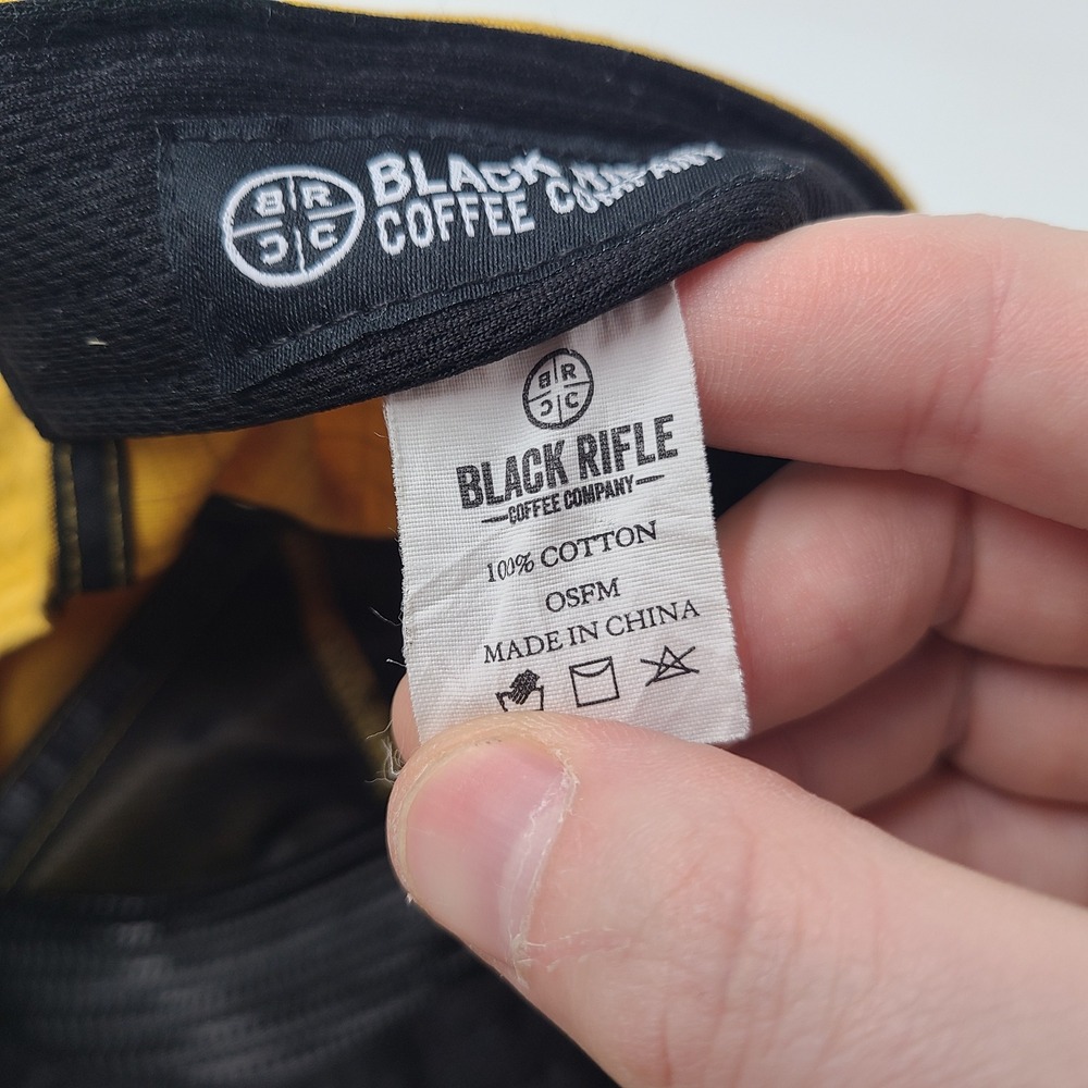 Black Rifle Coffee Company Hat Snapback Yellow Black Ripstop Rope Mountains Hike - Picture 15 of 15